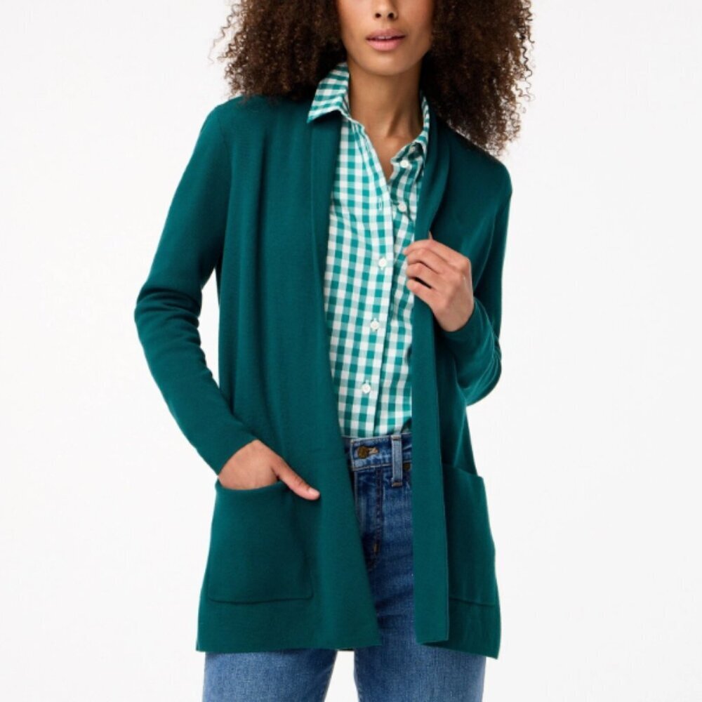 J.Crew Chelsea Open Front Sweater Blazer 100% Cotton - XS